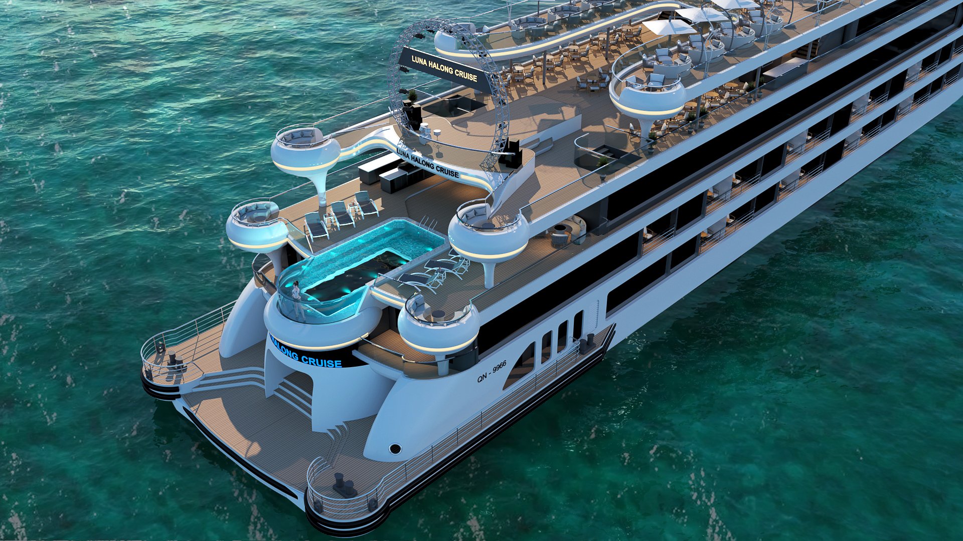 Luna Hạ Long Cruise du thuyền cao cấp lớn nhất Vịnh Hạ Long