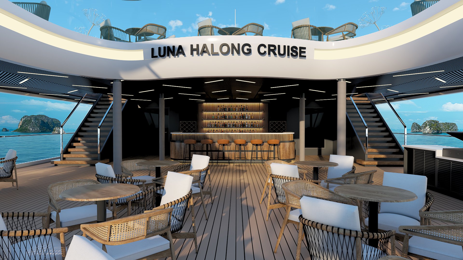 Luna Hạ Long Cruise du thuyền cao cấp lớn nhất Vịnh Hạ Long