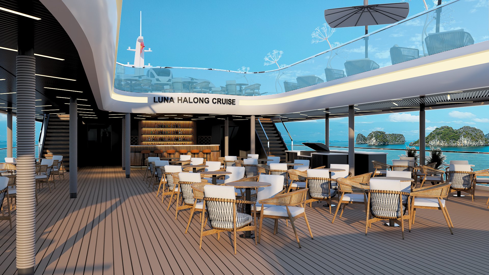 Luna Hạ Long Cruise du thuyền cao cấp lớn nhất Vịnh Hạ Long